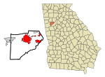 Douglas County Georgia Incorporated and Unincorporated areas Douglasville Highlighted